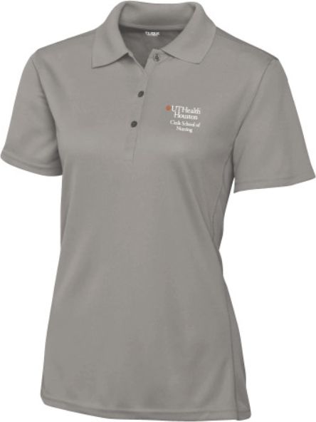 UTHealth C&B Womens Clique Ice Pique Polo UTHealth Houston Cizik School of Nursing Stacked
