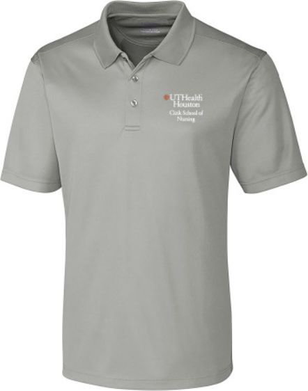 UTHealth C&B Clique Ice Pique Polo UTHealth Houston Cizik School of Nursing Stacked