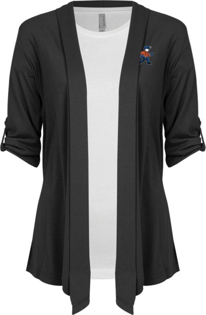 Wisconsin Platteville Ladies Drape Front Cardigan Mascot - ONLINE ONLY