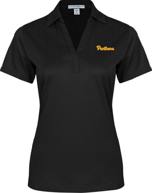 Pittsburgh Ladies Performance Fine Jacquard Polo Script Panthers - ONLINE ONLY