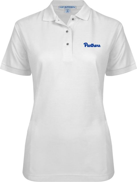 Pittsburgh Ladies Silk Touch Pique Polo Script Panthers - ONLINE ONLY