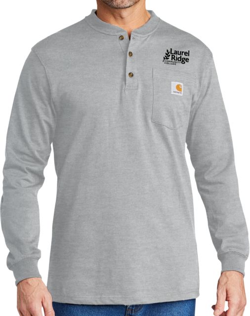 Laurel Ridge Carhartt Long Sleeve Henley Shirt Wordmark Stacked - ONLINE ONLY