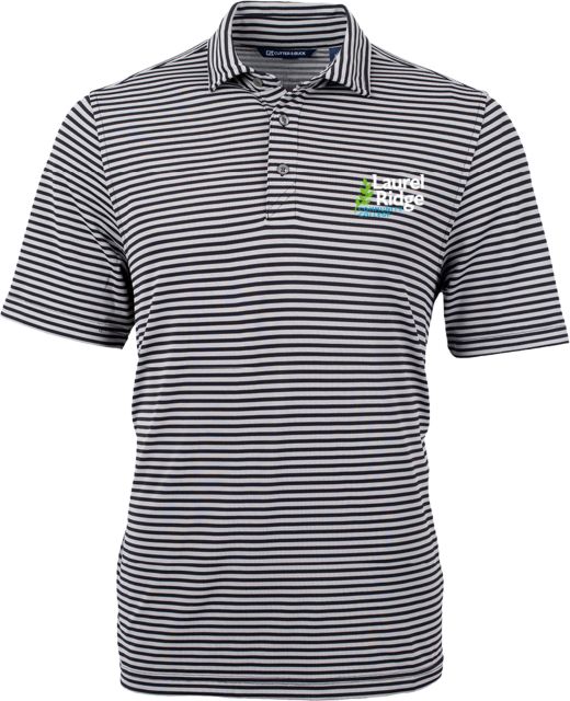 Laurel Ridge CandB Virtue Eco Pique Stripe Polo Wordmark Stacked - ONLINE ONLY