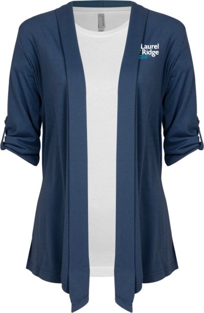 Laurel Ridge Drape Front Cardigan Sweater Wordmark Stacked - ONLINE ONLY