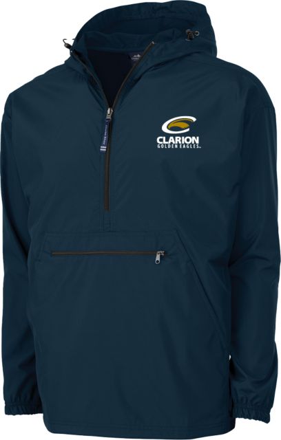 PennWest Clarion Charles River Pack N Go Pullover Rain Jacket Clarion Primary Athletic Mark - ONLINE ONLY