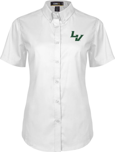 LaVerne Womens Twill Button Up Short Sleeve University of La Verne  LV Mark