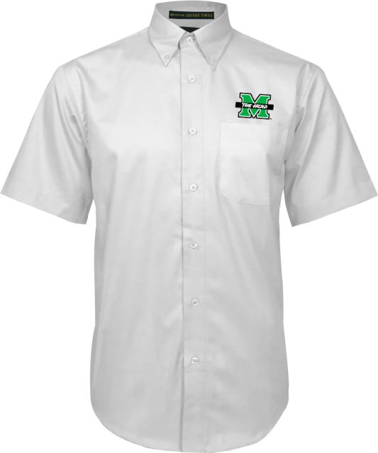 Marshall Twill Button Down Short Sleeve Marshall University The Herd Primary Mark - ONLINE ONLY