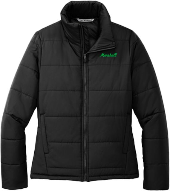 Marshall Womens Puffer Jacket Marshall University Marshall Script Wordmark - ONLINE ONLY