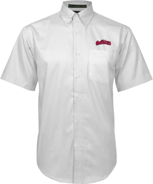 Fresno State Twill Button Down Short Sleeve White Scripted Bulldogs EMB - ONLINE ONLY