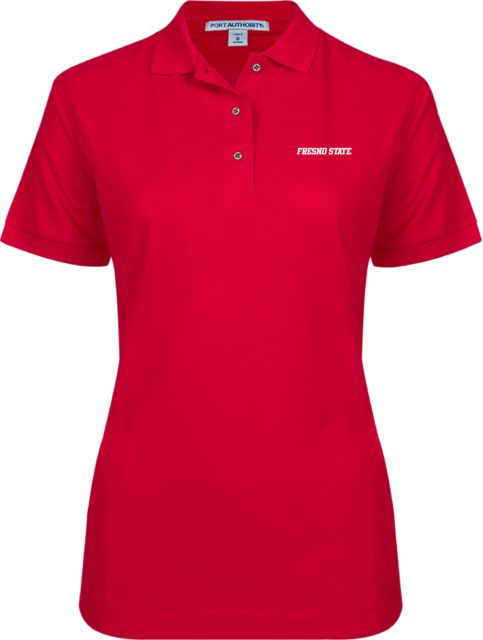 Fresno State Womens Silk Touch Pique Polo Fresno State Flat Mark EMB - ONLINE ONLY