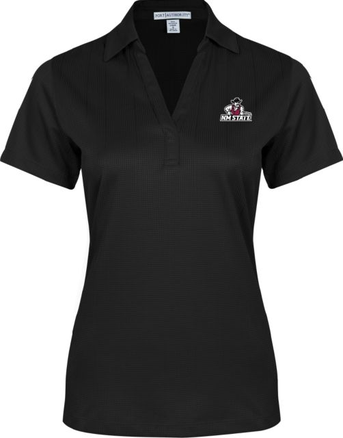 New Mexico State Womens Performance Fine Jacquard Polo Athletics Mark - ONLINE ONLY