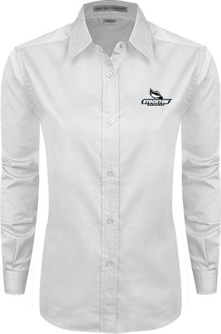 Stockton Ladies Twill Button Down Long Sleeve Official Logo - ONLINE ONLY