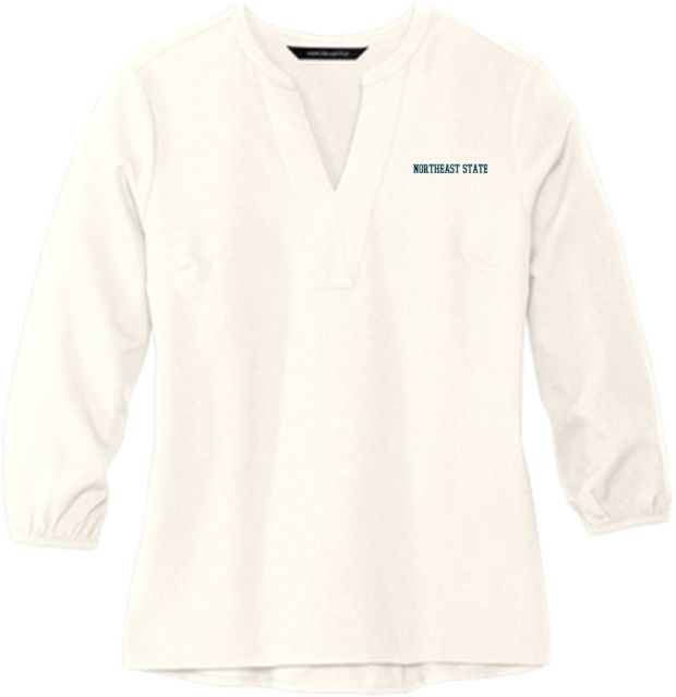 Northeast State Mercer + Mettle Womens 3/4 Sleeve Crepe Blouse Northeast State Flat - ONLINE ONLY