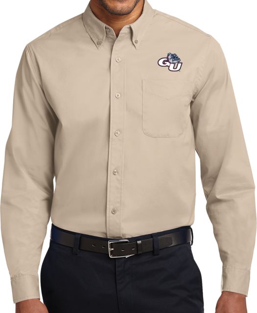 Gonzaga Twill Button Down Long Sleeve GU w/ Bulldog - ONLINE ONLY