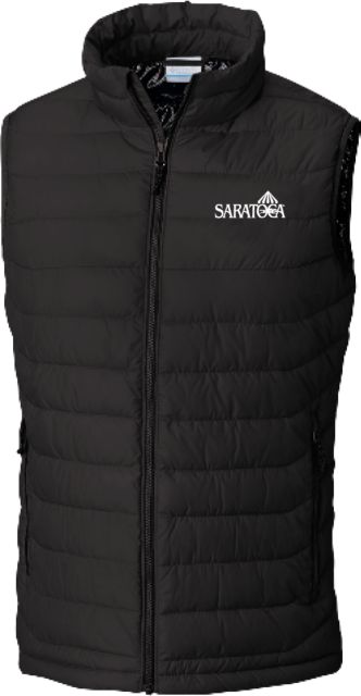 NYRA Columbia Powder Lite Vest Saratoga Official Mark