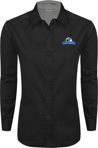 Cal State San Bernardino Womens Twill Button Down Long Sleeve  Cal State San Bernardino Primary Logo - ONLINE ONLY