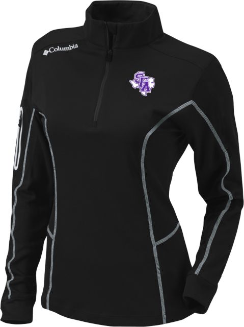 Stephen F Austin Columbia Womens Omni Wick Shotgun 1/4 Zip SFA Primary Athletics Mark - ONLINE ONLY