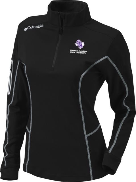 Stephen F Austin Columbia Womens Omni Wick Shotgun 1/4 Zip SFA University Mark - ONLINE ONLY