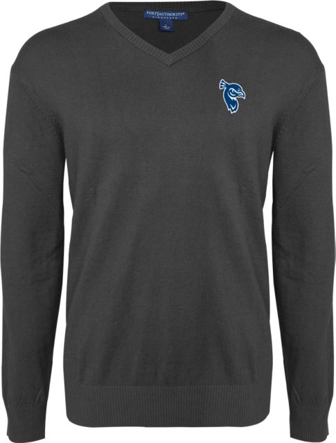 Saint Peters Classic Mens V Neck Sweater Saint Peters Mascot Head - ONLINE ONLY