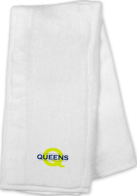 Queens U of Charlotte Baby Burp Cloth Queens Neon Q Wordmark - ONLINE ONLY