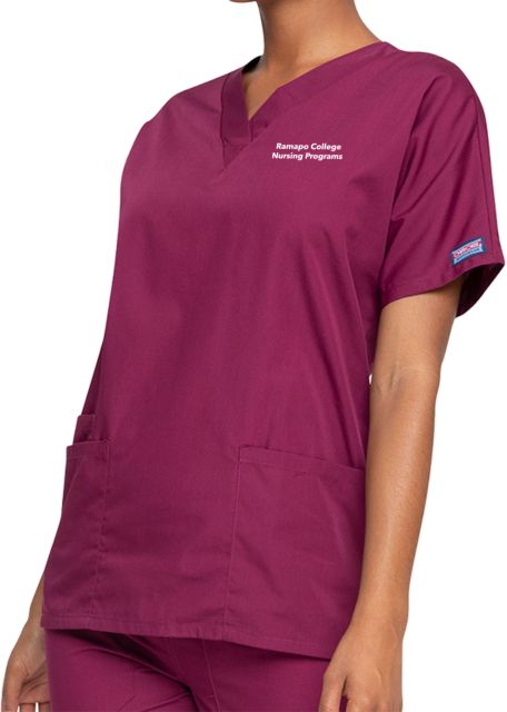 Womens Wine WW Originals V Neck Scrub Top - ONLINE ONLY