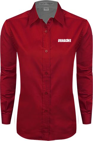 MSUM Womens Twill Button Down Long Sleeve  Dragons - ONLINE ONLY