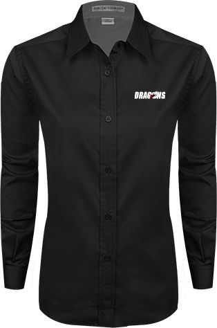 MSUM Womens Twill Button Down Long Sleeve  Dragons - ONLINE ONLY