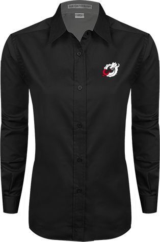 MSUM Womens Twill Button Down Long Sleeve  Dragon Mark - ONLINE ONLY