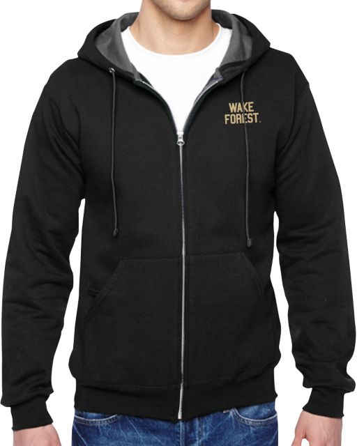 Wake Forest Fleece Full Zip Hoodie Wake Forest Stacked - ONLINE ONLY