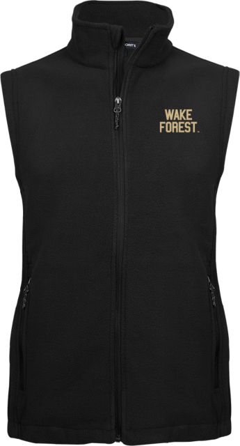 Wake Forest Fleece Full Zip Vest Wake Forest Stacked - ONLINE ONLY
