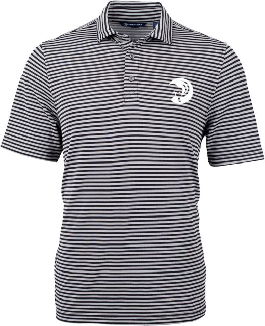Amherst College C&B Virtue Eco Pique Stripe Polo Amherst College Mammoth Head - ONLINE ONLY