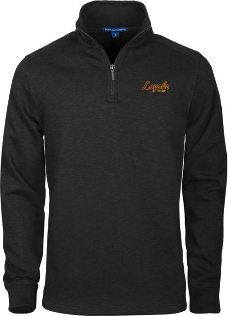 Loyola Chicago Slub Fleece 1/4 Zip Pullover Script Mark - ONLINE ONLY