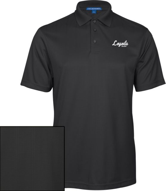 Loyola Chicago Performance Fine Jacquard Polo Script Mark - ONLINE ONLY