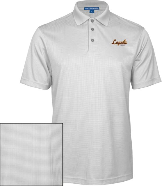 Loyola Chicago Performance Fine Jacquard Polo Script Mark - ONLINE ONLY
