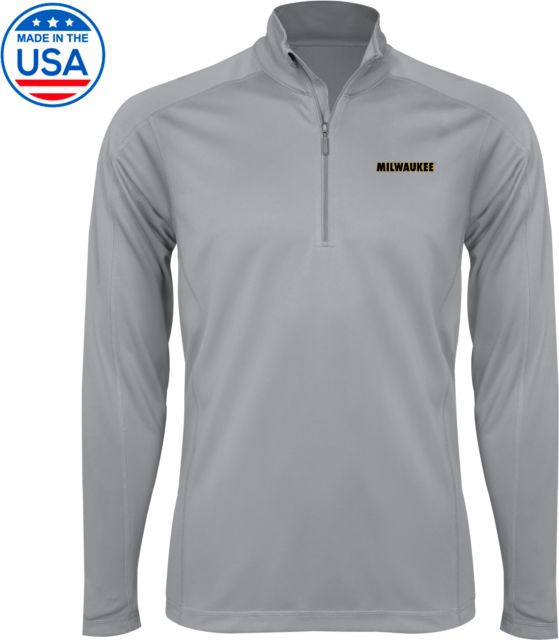 Wisconsin Milwaukee Syntrel Platinum Interlock 1/4 Zip University of Wisconsin Milwaukee Wordmark Flat - ONLINE ONLY