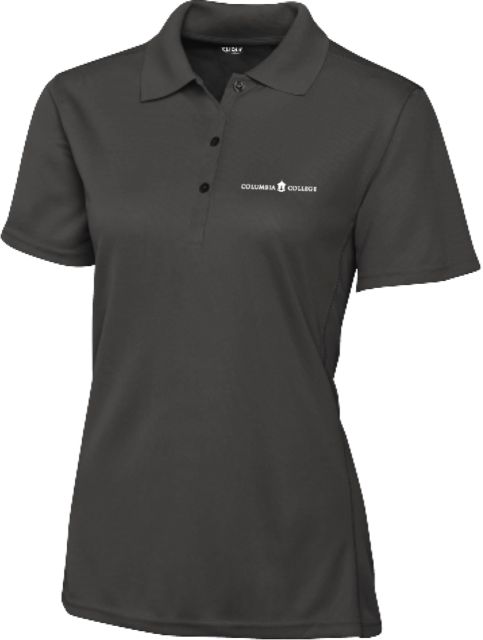 Columbia College C&B Womens Dark Clique Ice Pique Polo Columbia College Wordmark Flat - ONLINE ONLY