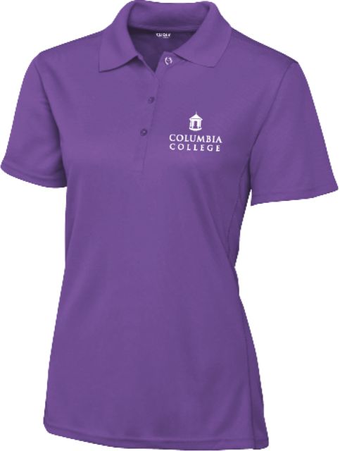 Columbia College C&B Womens Clique Ice Pique Polo Columbia College Wordmark Stacked - ONLINE ONLY