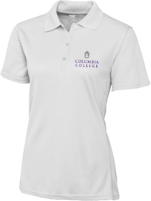 Columbia College C&B Womens Clique Ice Pique Polo Columbia College Wordmark Stacked - ONLINE ONLY