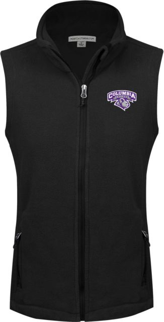 Columbia College (SC) Womens Fleece Full Zip Vest Primary Mark - ONLINE ONLY