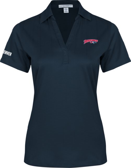 MSU Denver Womens Performance Fine Jacquard Polo Roadrunners With Roadrunner Head