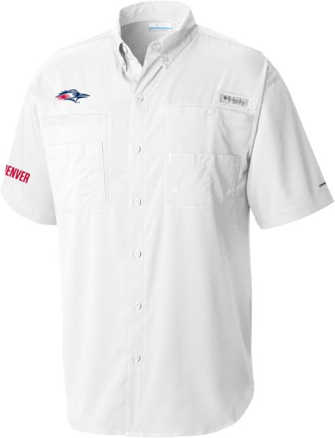 MSU Denver Columbia Tamiami Performance Short Sleeve Shirt Roadrunner Head