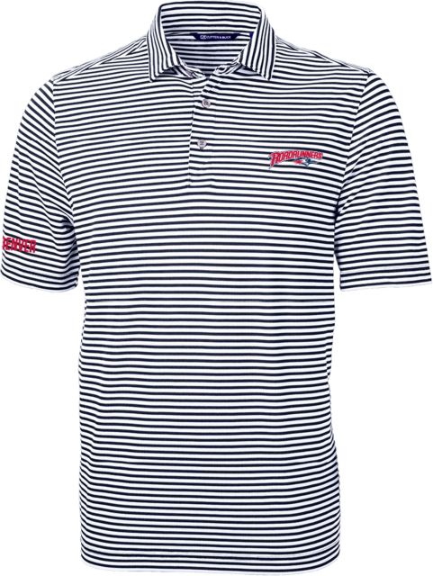 MSU Denver C&B Virtue Eco Pique Stripe Polo Roadrunners With Roadrunner Head