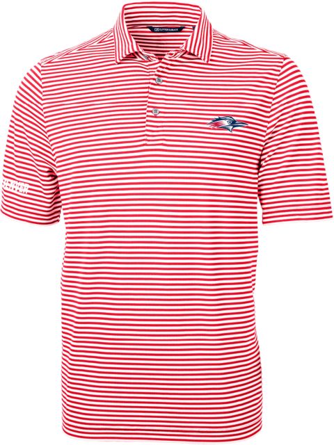 MSU Denver C&B Virtue Eco Pique Stripe Polo Roadrunner Head