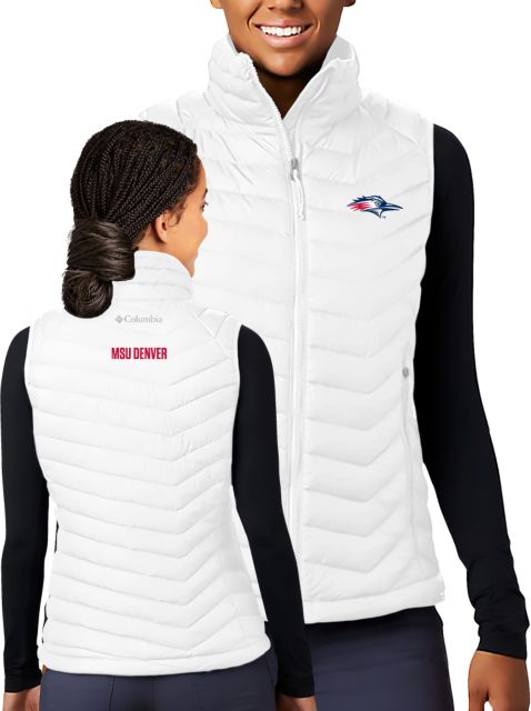 MSU Denver Columbia Womens Powder Lite Vest Roadrunner Head