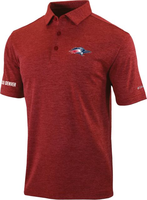 MSU Denver Columbia Omni Wick Set Golf Polo Roadrunner Head