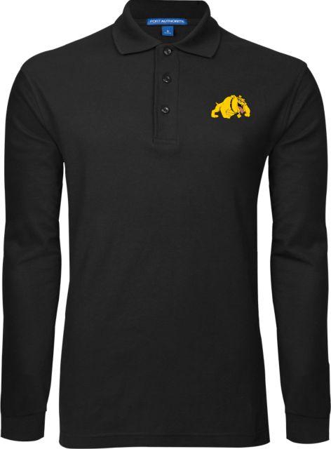 Bowie State Long Sleeve Polo Primary Mark - ONLINE ONLY