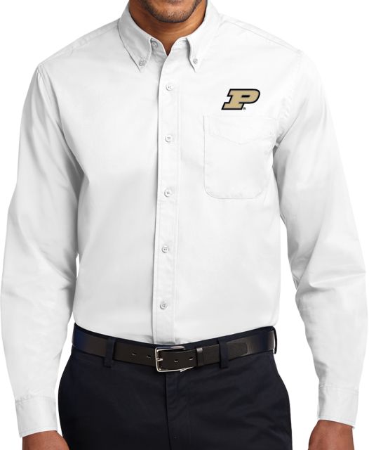 Purdue Twill Button Down Long Sleeve Primary Athletic Mark
