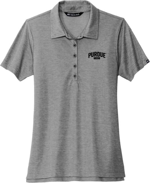 Purdue TravisMathew Womens Heather Oceanside Polo Arched Purdue Mom - ONLINE ONLY