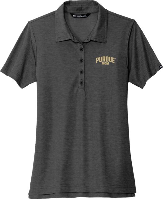 Purdue TravisMathew Womens Heather Oceanside Polo Arched Purdue Mom - ONLINE ONLY