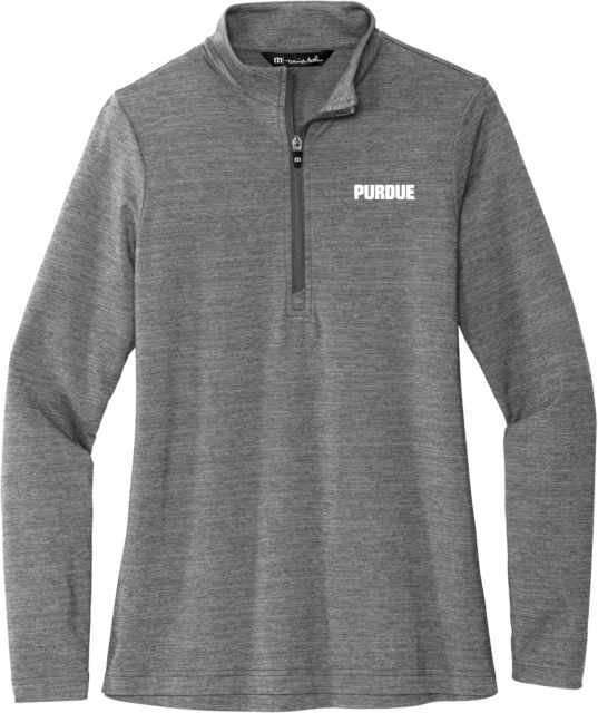 Purdue Travis Mathew Womens Crestview 1/4 Zip Purdue Athletic Wordmark